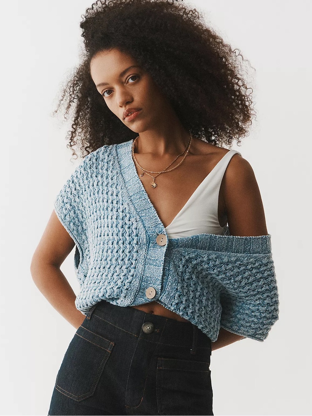 Anthropologie Pilcro Oversized Distressed Sweater Vest - Picture 6 of 6